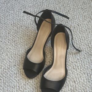 Le Chateau Classic Black Open-Toe Heels